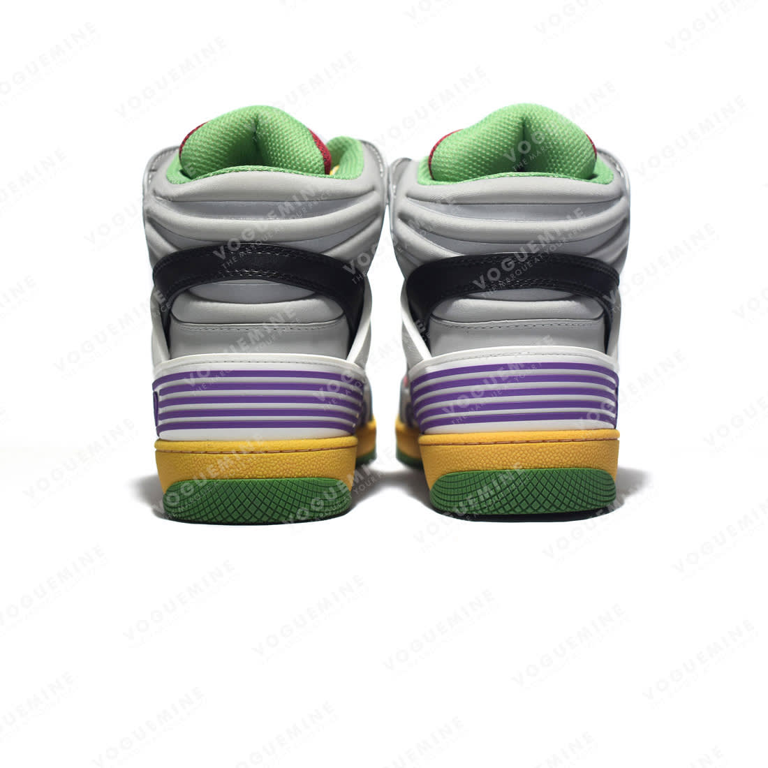 Gucci Yellow & Black Basket High-Top Premium Sneakers-4