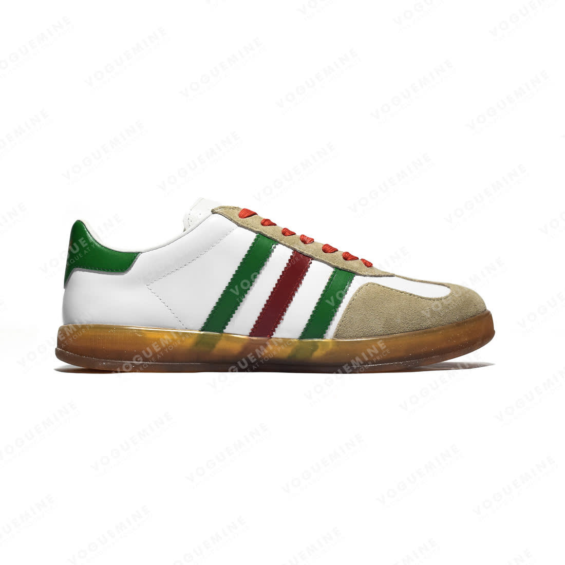 Gucci x Adidas Gazelle White Green Red Sneakers-1