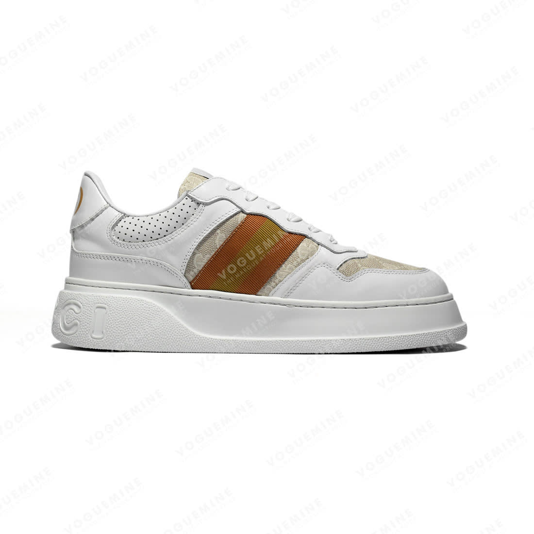 Gucci White & Orange Premium Quality Sneakers-1