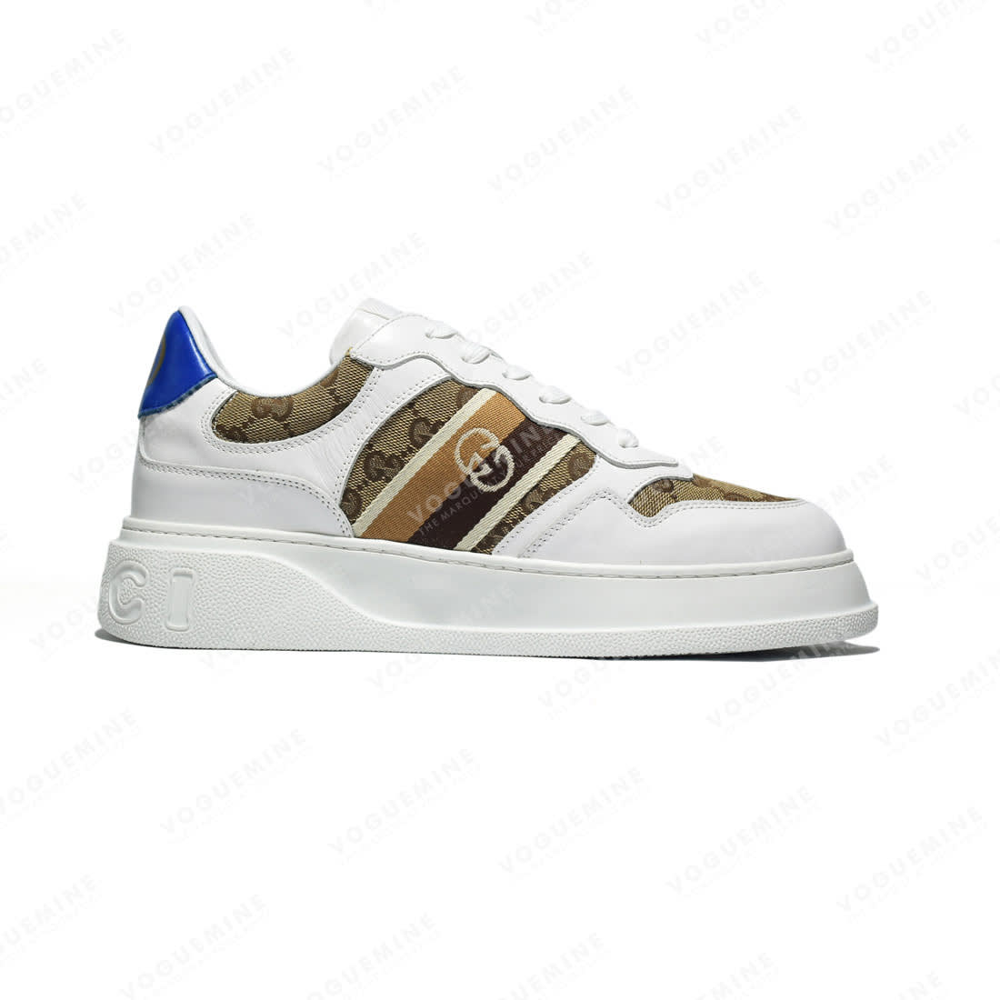 Gucci White & Brown Premium Quality Sneakers-1