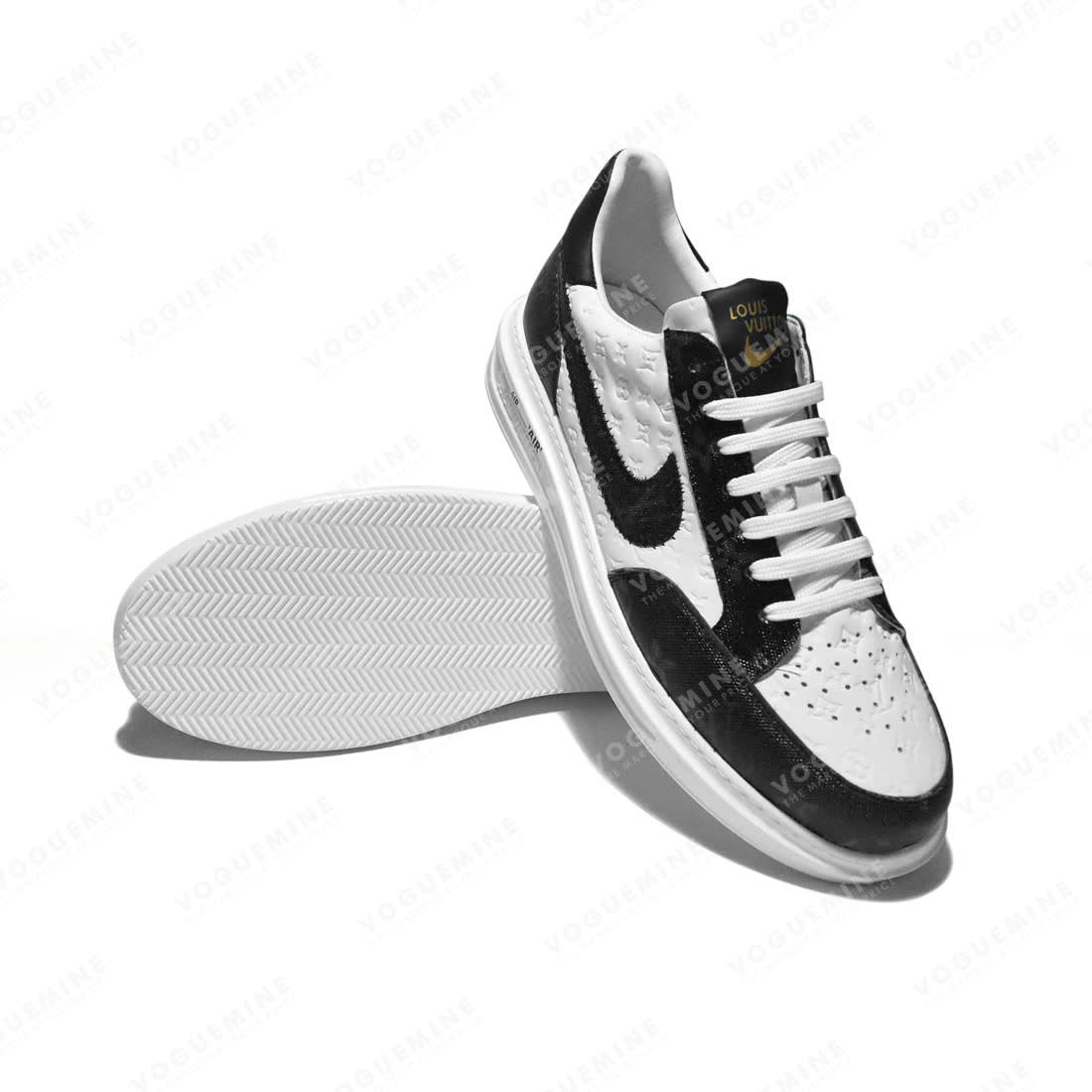 Louis Vuitton White & Black Premium Quality Sneakers-5