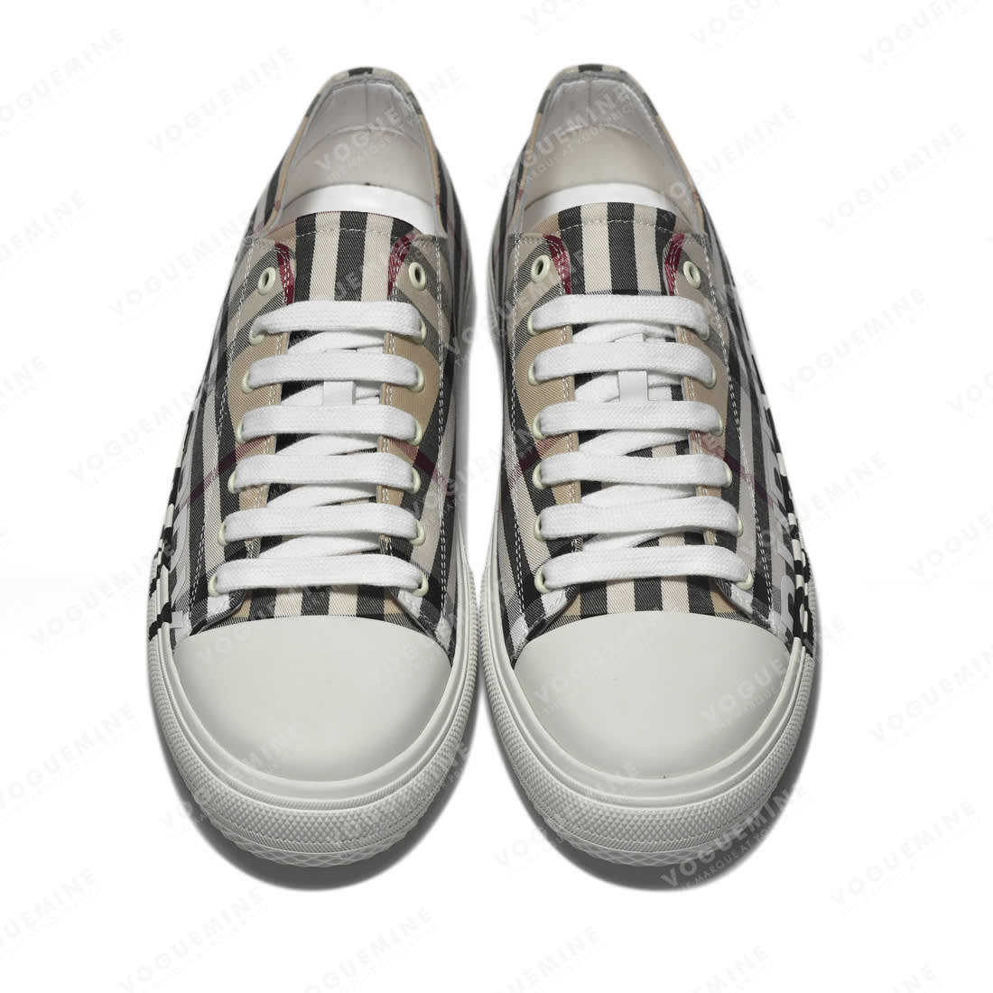 Burberry White Vintage Check Premium Sneakers-3