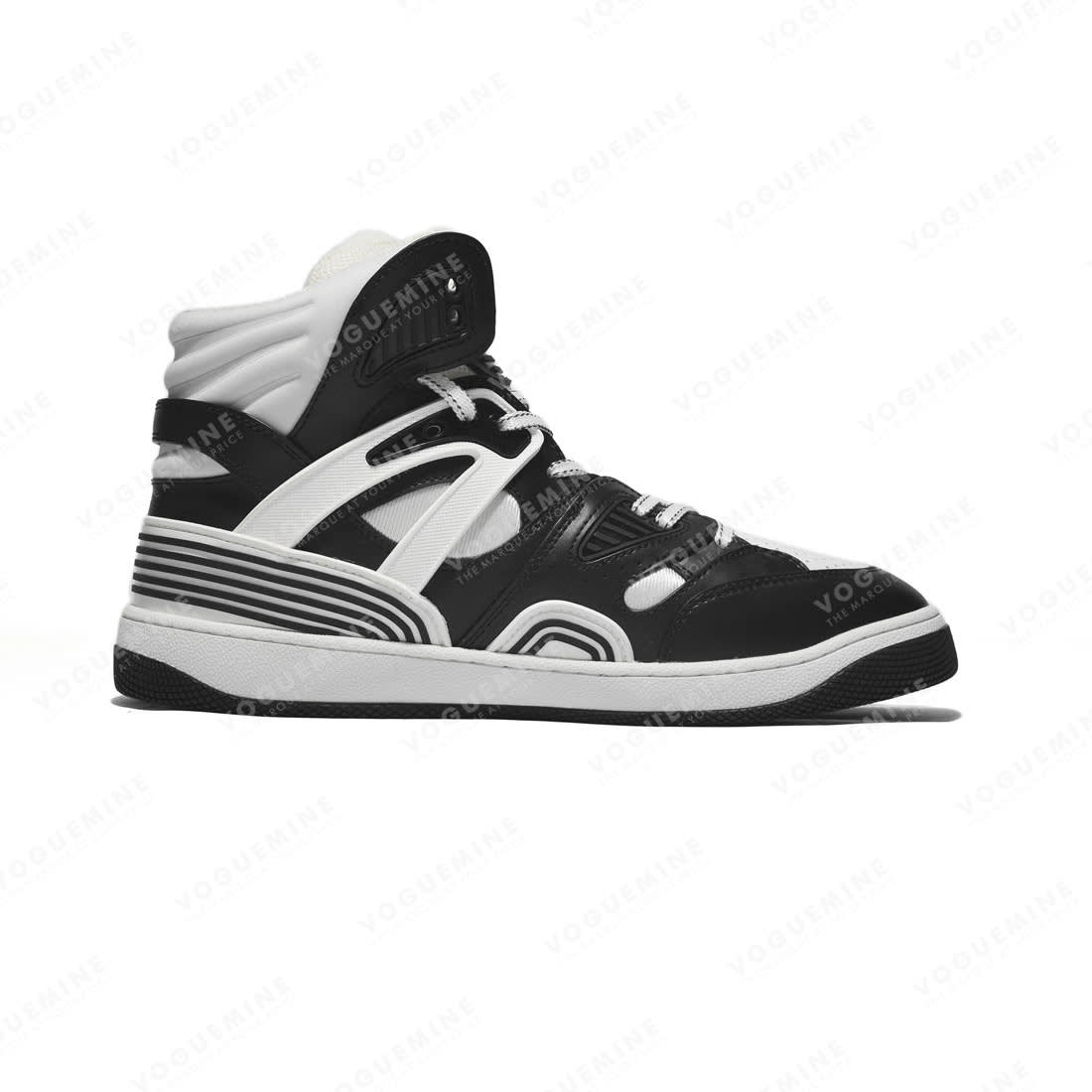 Gucci Black & White Basket High-Top Premium Sneakers-1