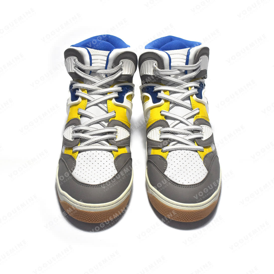 Gucci Yellow & Grey Basket High-Top Premium Sneakers-3