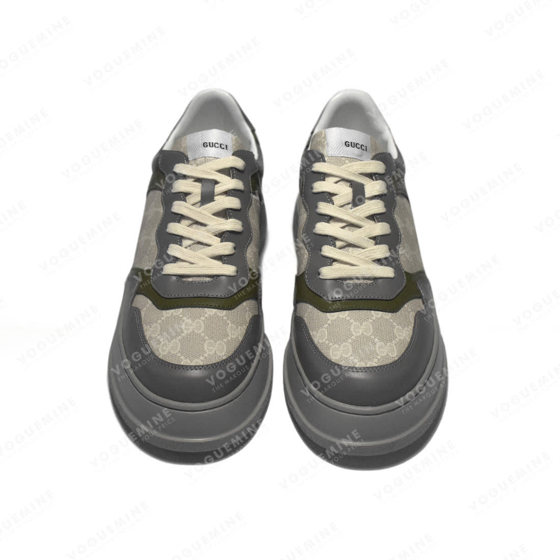 Gucci Grey & Green Premium Quality Sneakers-3