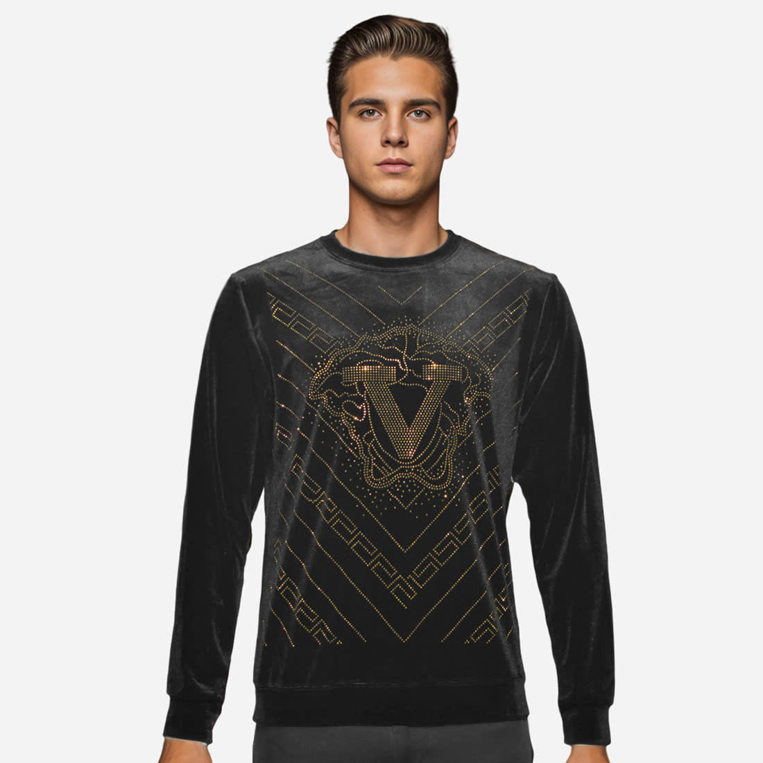 Velvet High End Black Quality Sweatshirt-0