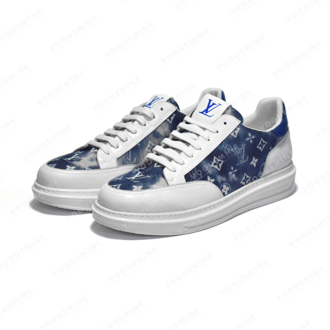 Louis Vuitton Monogram White & Blue Premium Sneakers-2