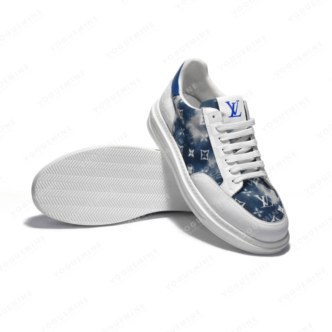 Louis Vuitton Monogram White & Blue Premium Sneakers-5