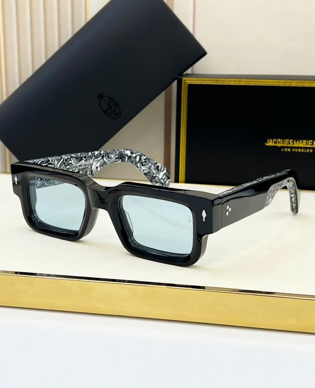 Jacques Marie Mage Black & Blue Luxury Sunglasses-0
