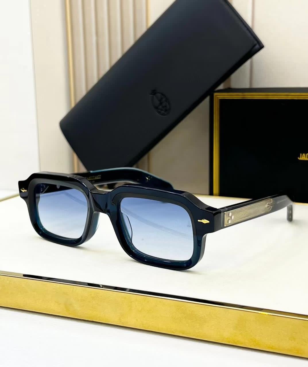 Jacques Marie Mage Black & Blue Luxury Sunglasses-0