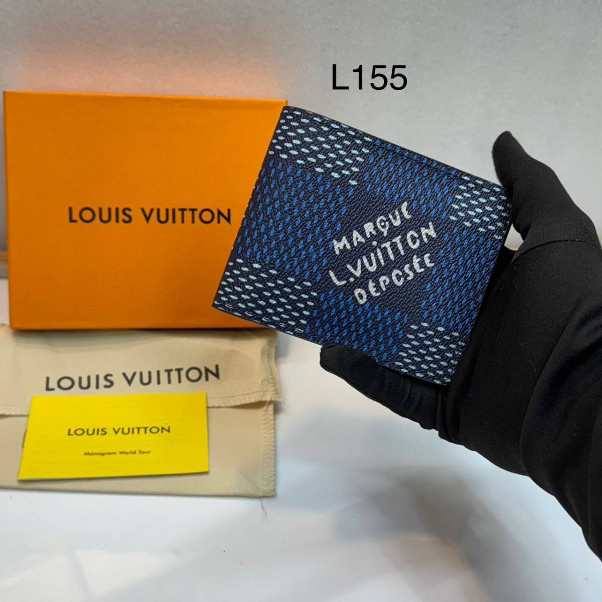 Louis Vuitton Blue Premium Compact Wallet-0
