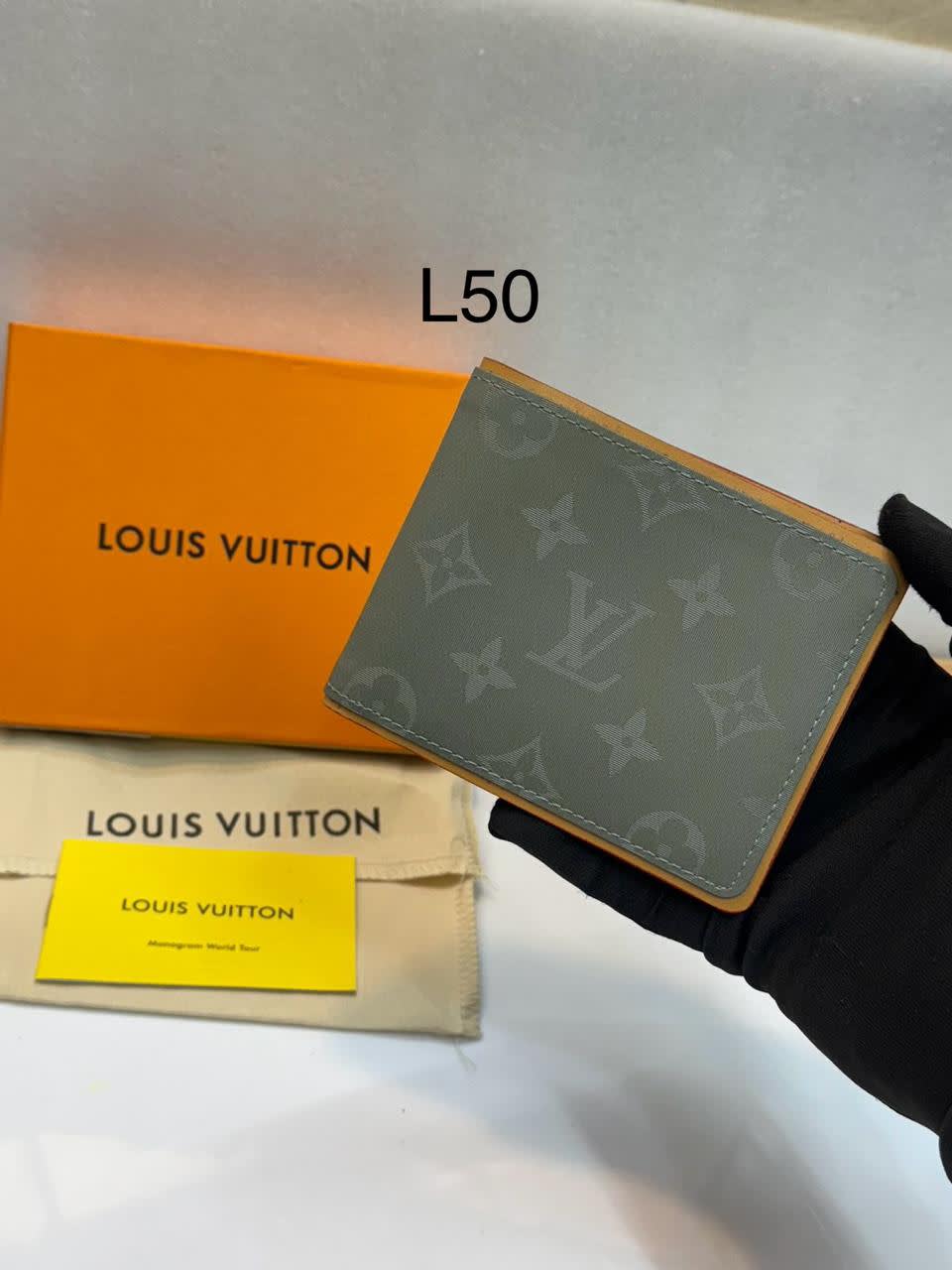 Louis Vuitton Grey Premium Compact Wallet-0