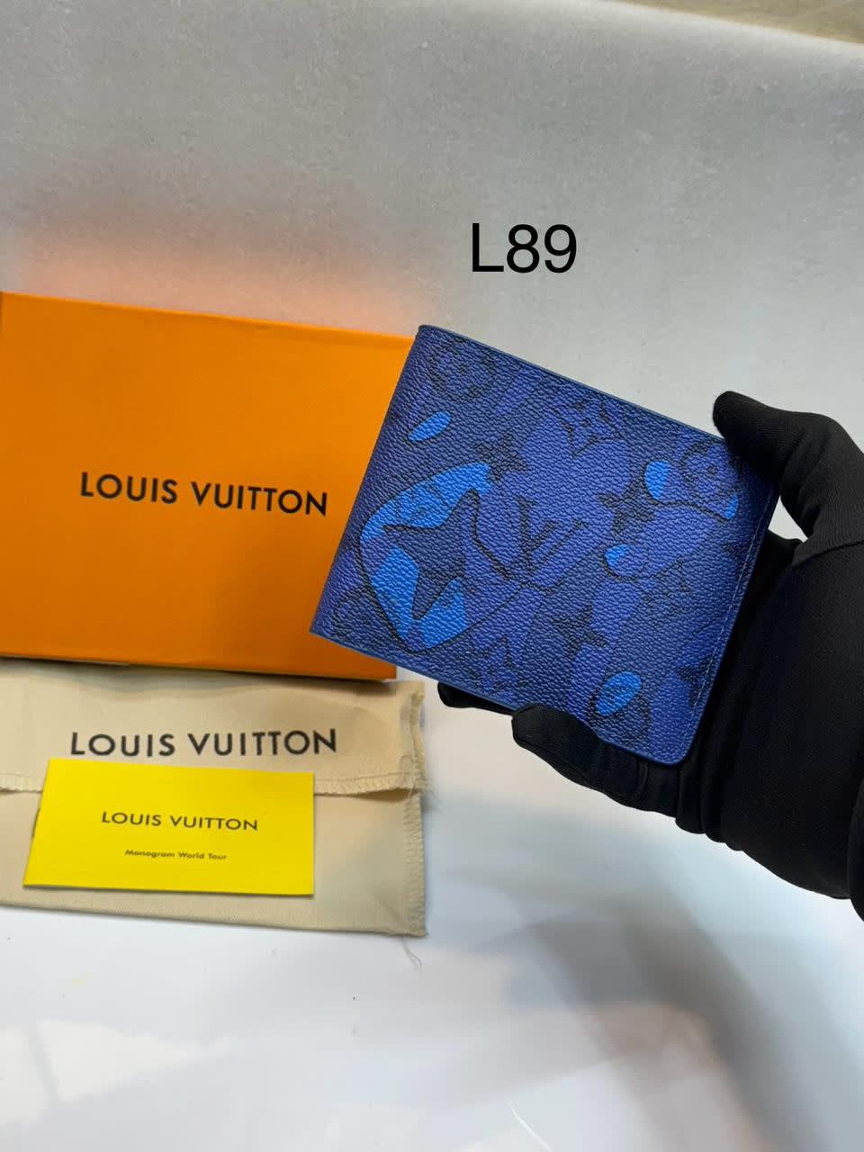 Louis Vuitton Blue Premium Compact Wallet-0