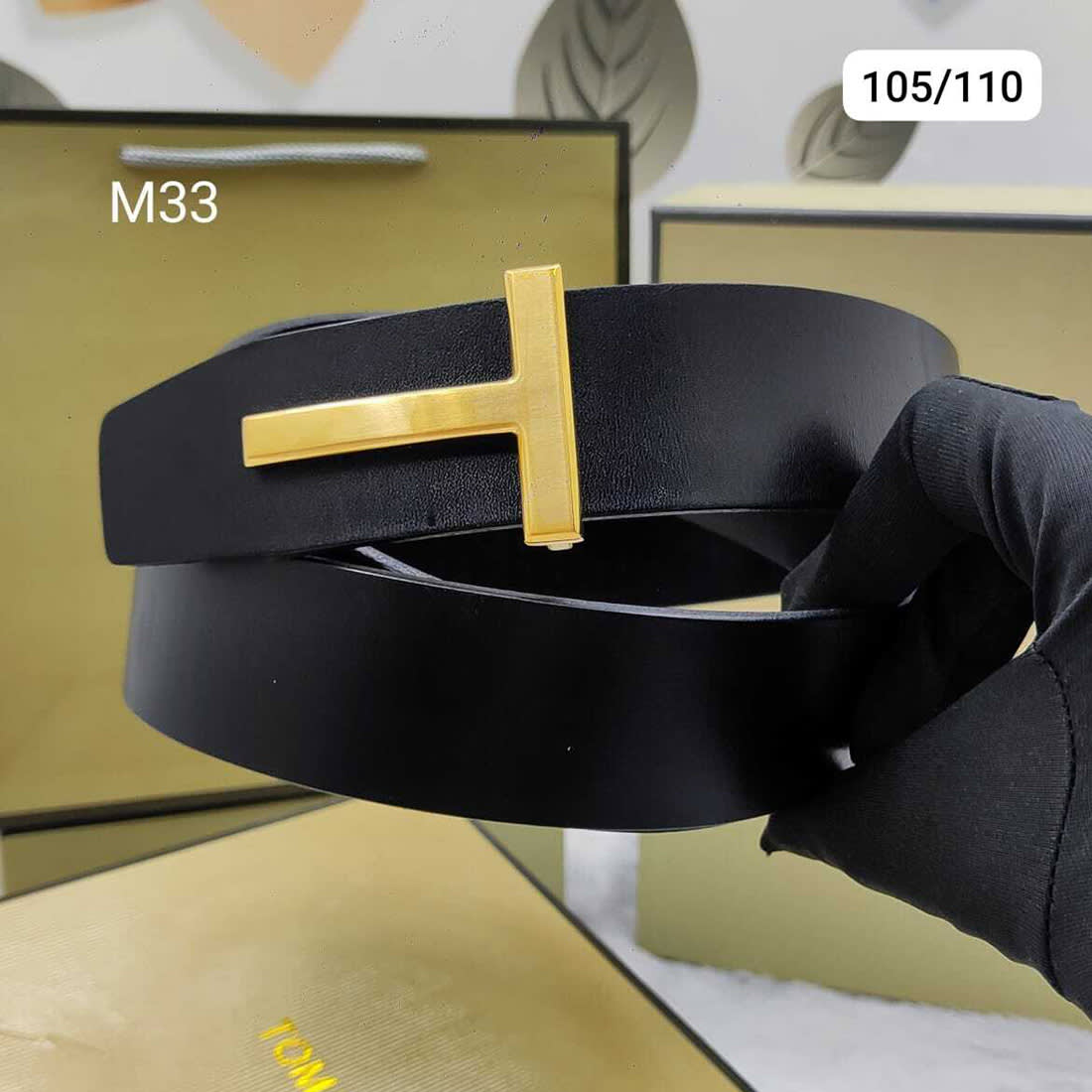 Tom Ford Golden Premium Quality Leather Belt-0