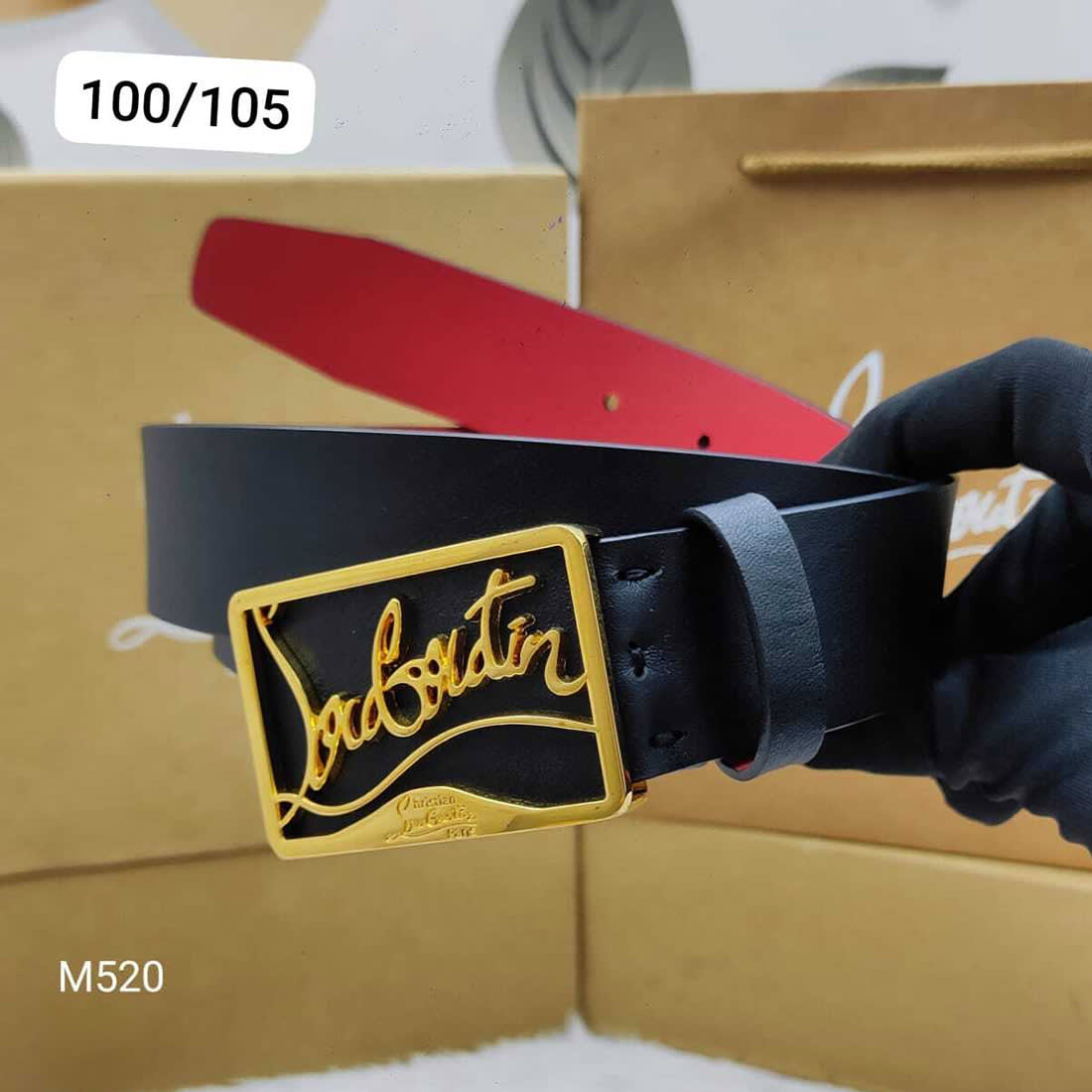 Christian Louboutin Golden Premium Quality Leather Belt-0