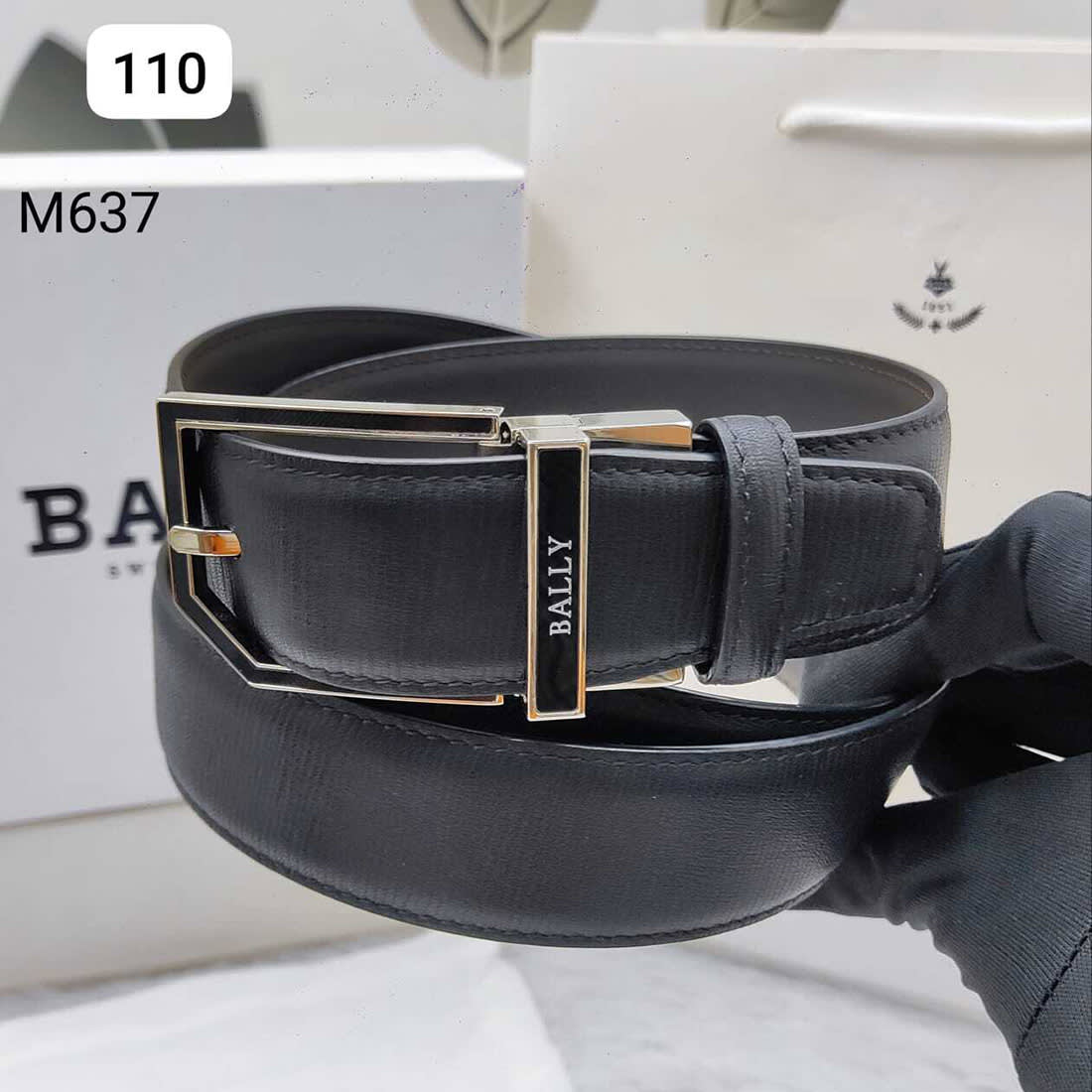 Bally Black Premium Quality Leather Belt-0