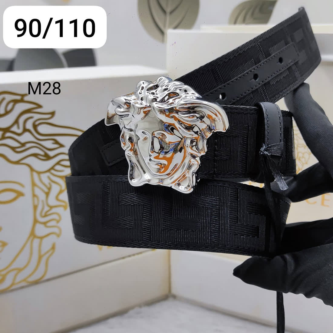 Versace Silver Premium Quality Leather Belt-0