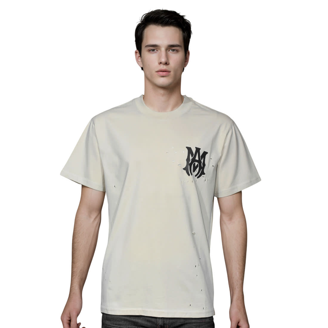 Amiri Cream Premium Quality T-shirt-0