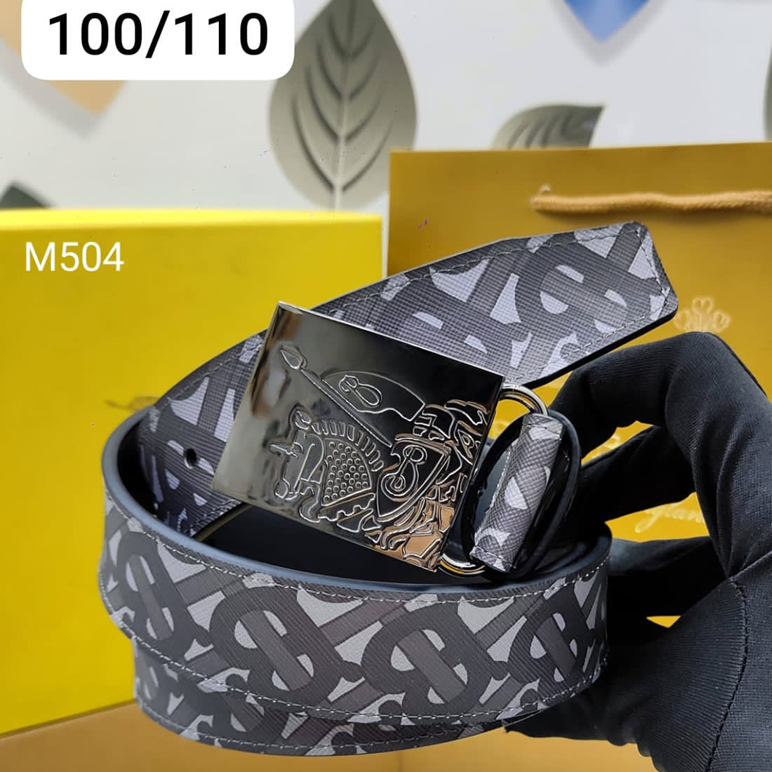 Burberry Silver Premium Quality Leather Belt-0