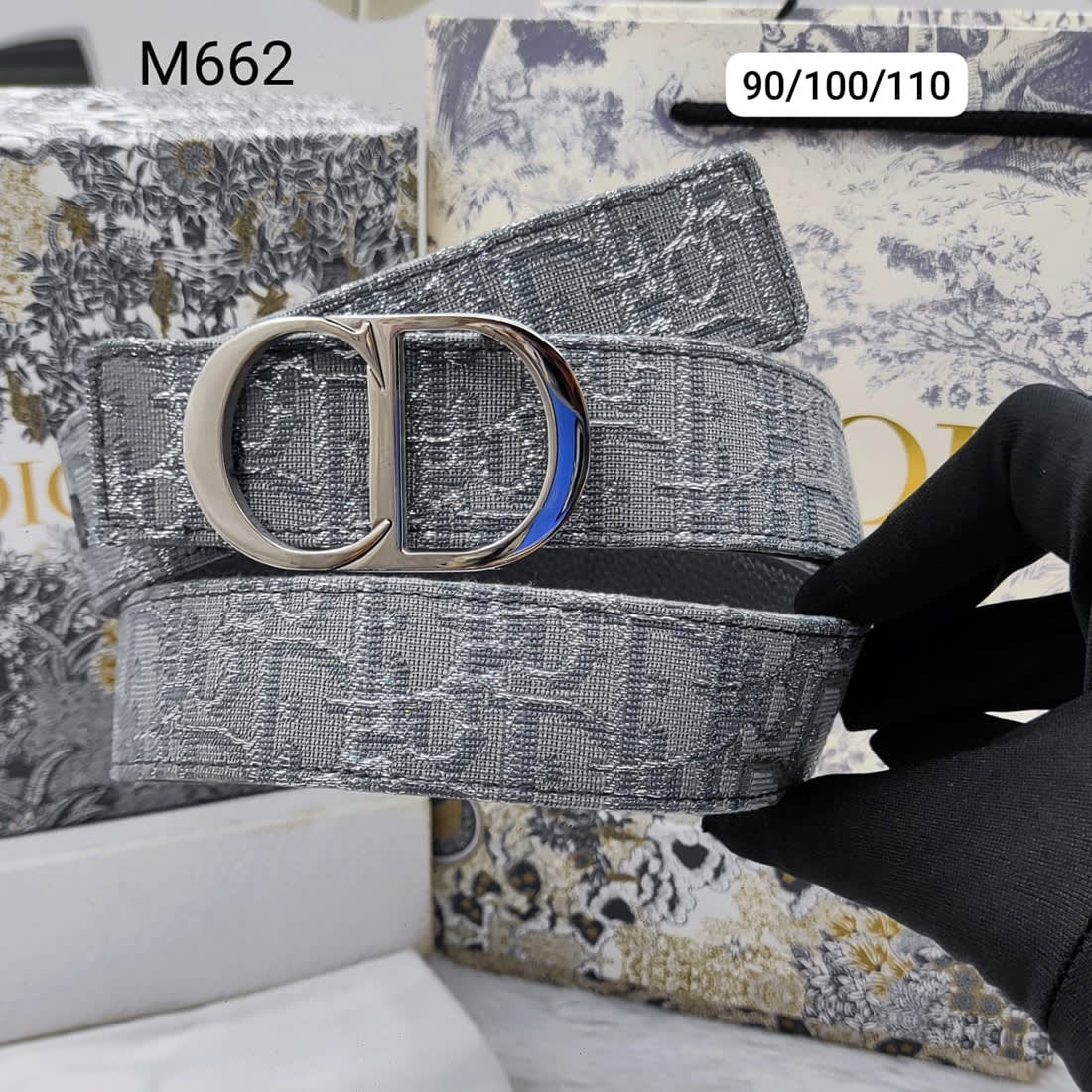 Dior Grey Premium Quality Leather Belt-0