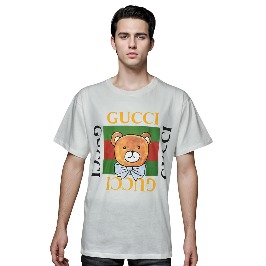 Gucci White Premium Quality T-shirt-0