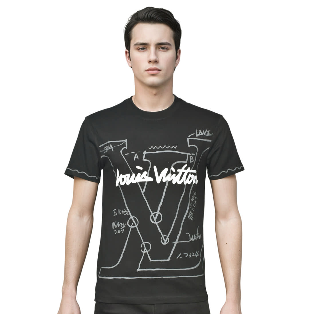 Louis Vuitton Black Premium Quality T-shirt-0