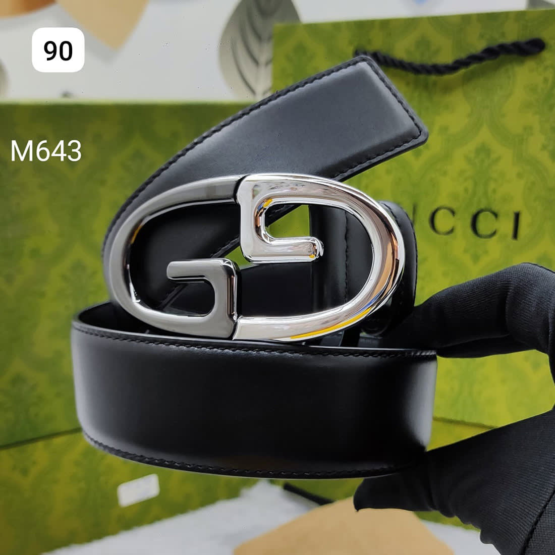Gucci Silver Premium Quality Leather Belt-0