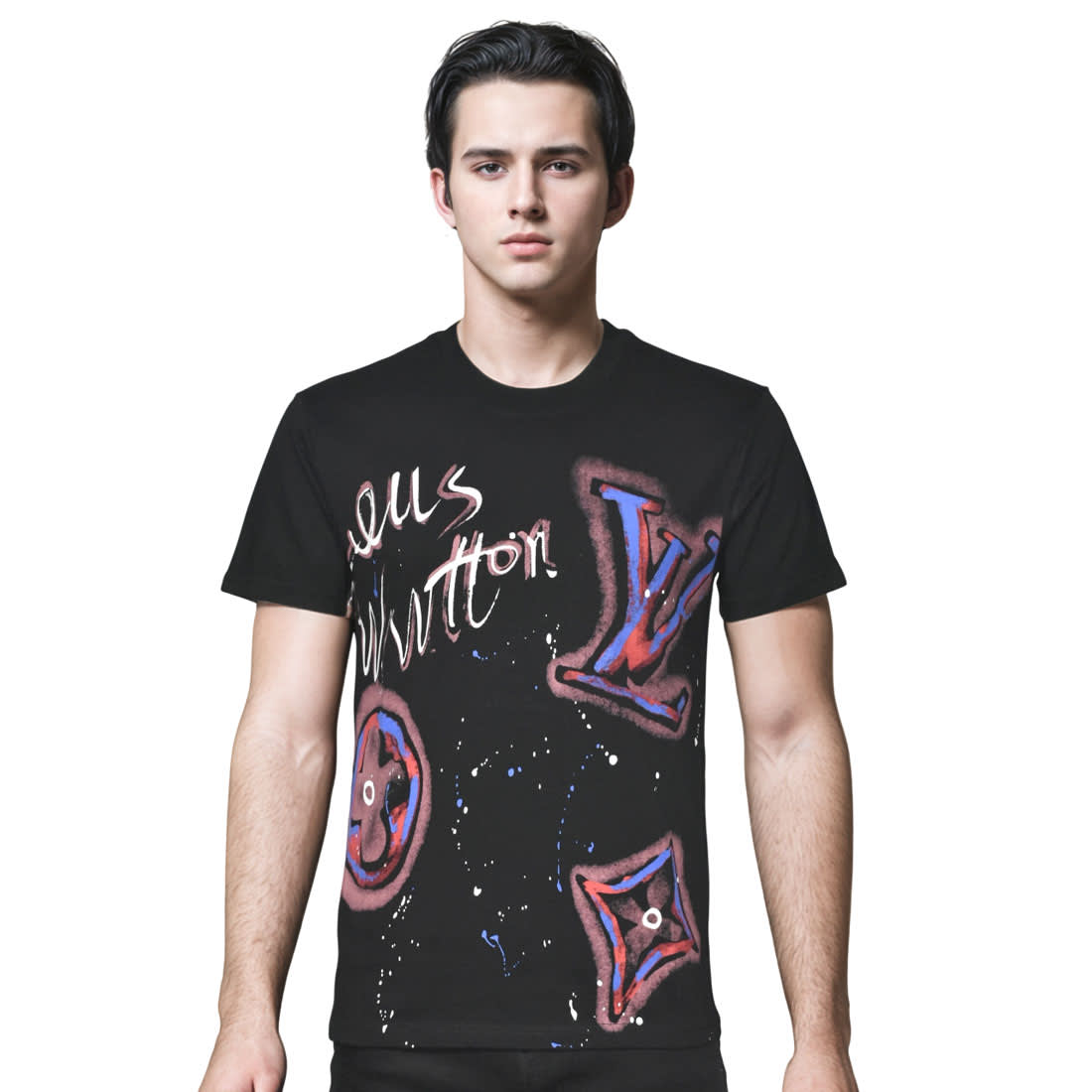 Louis Vuitton Black Premium Quality T-shirt-0
