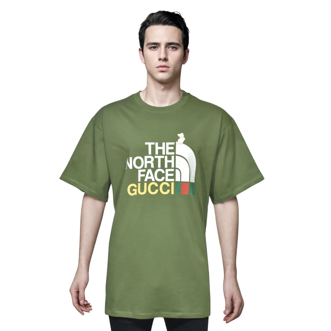Gucci The North Face Green Premium Quality T-shirt-0