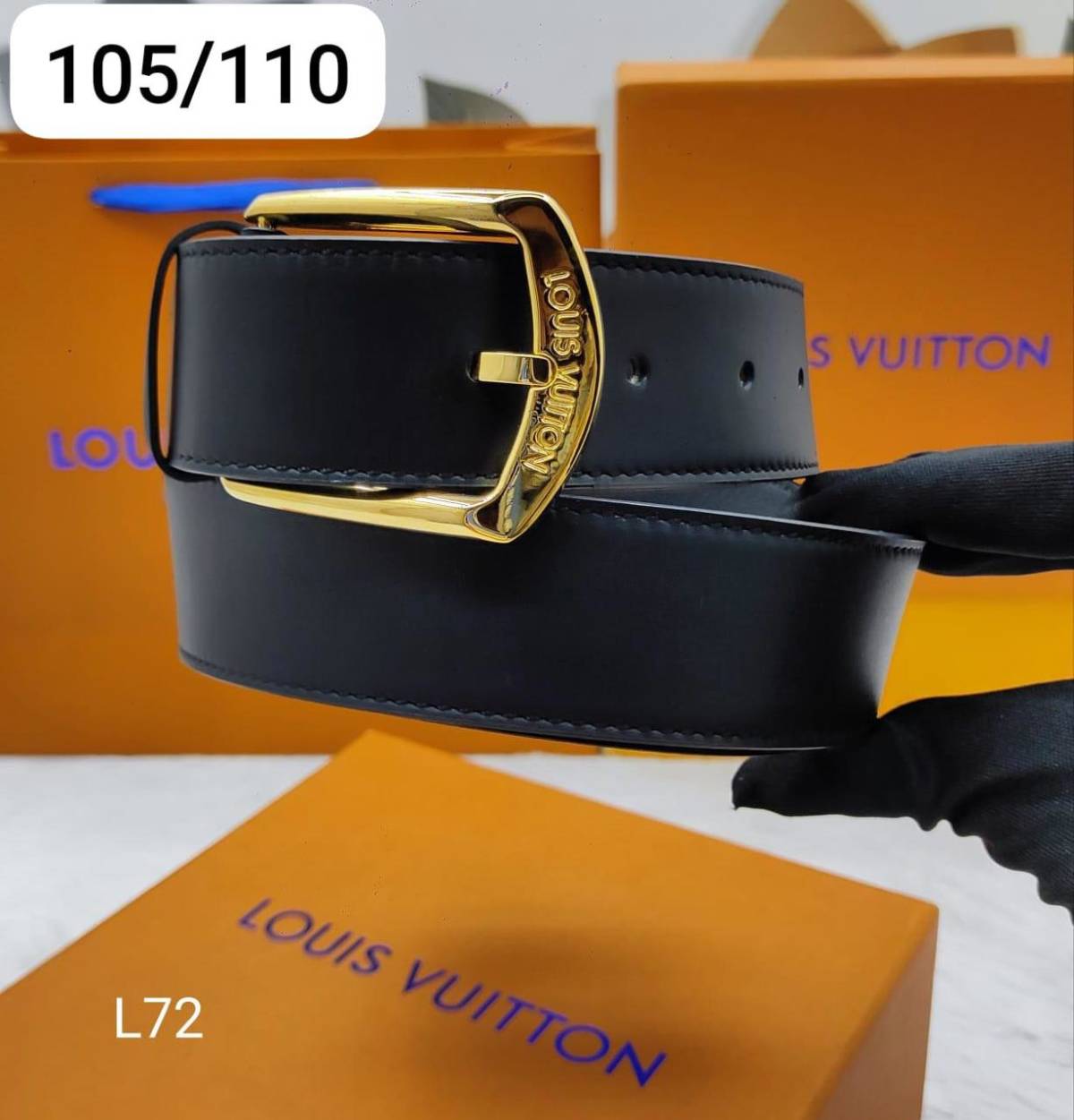 Louis Vuitton Golden Premium Quality Leather Belt-0
