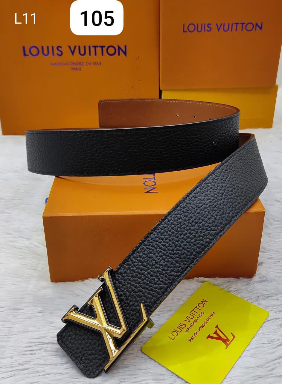 Louis Vuitton Golden & Silver Premium Quality Leather Belt-1
