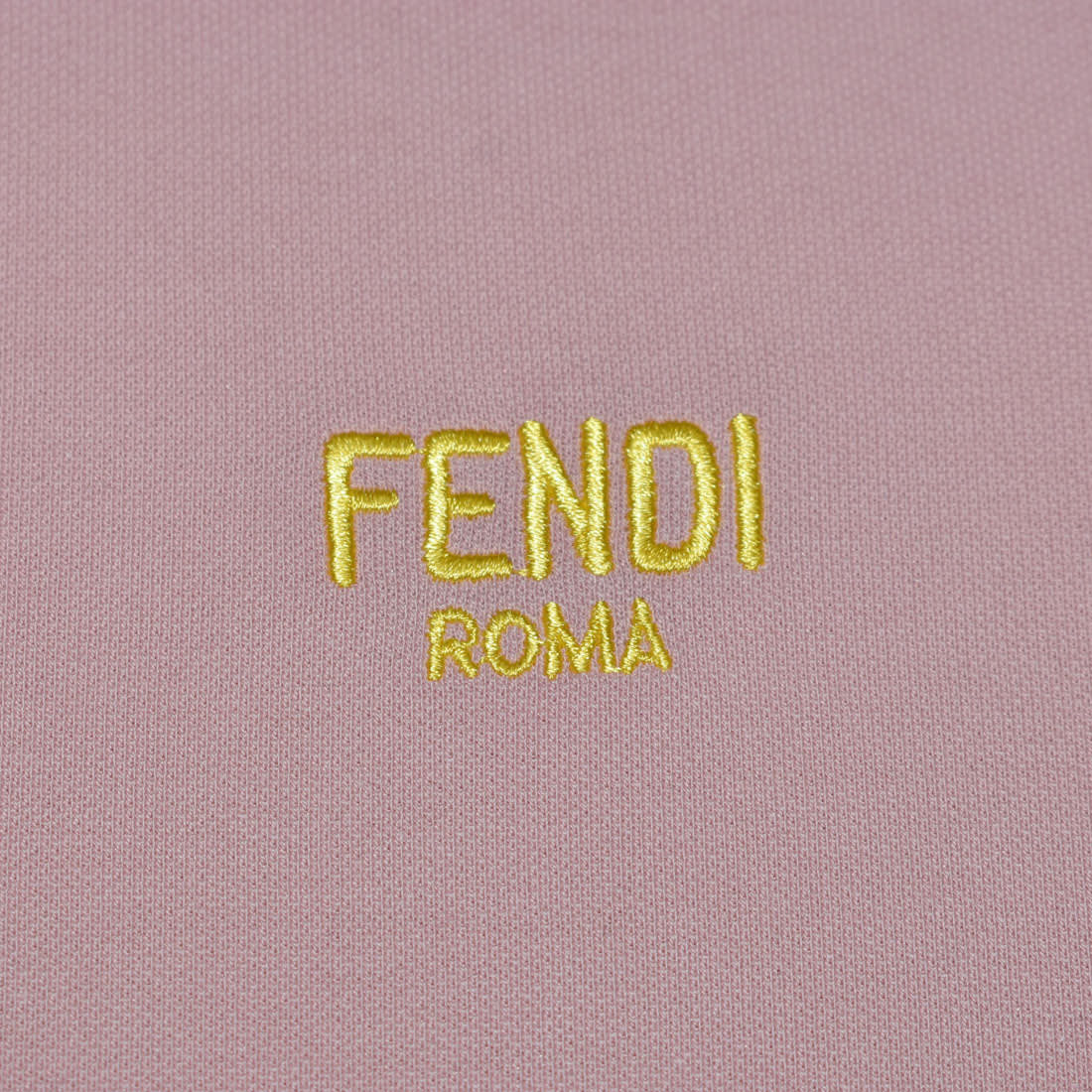 Fendi Roma Embroidered logo Pink Polo T-shirt-3
