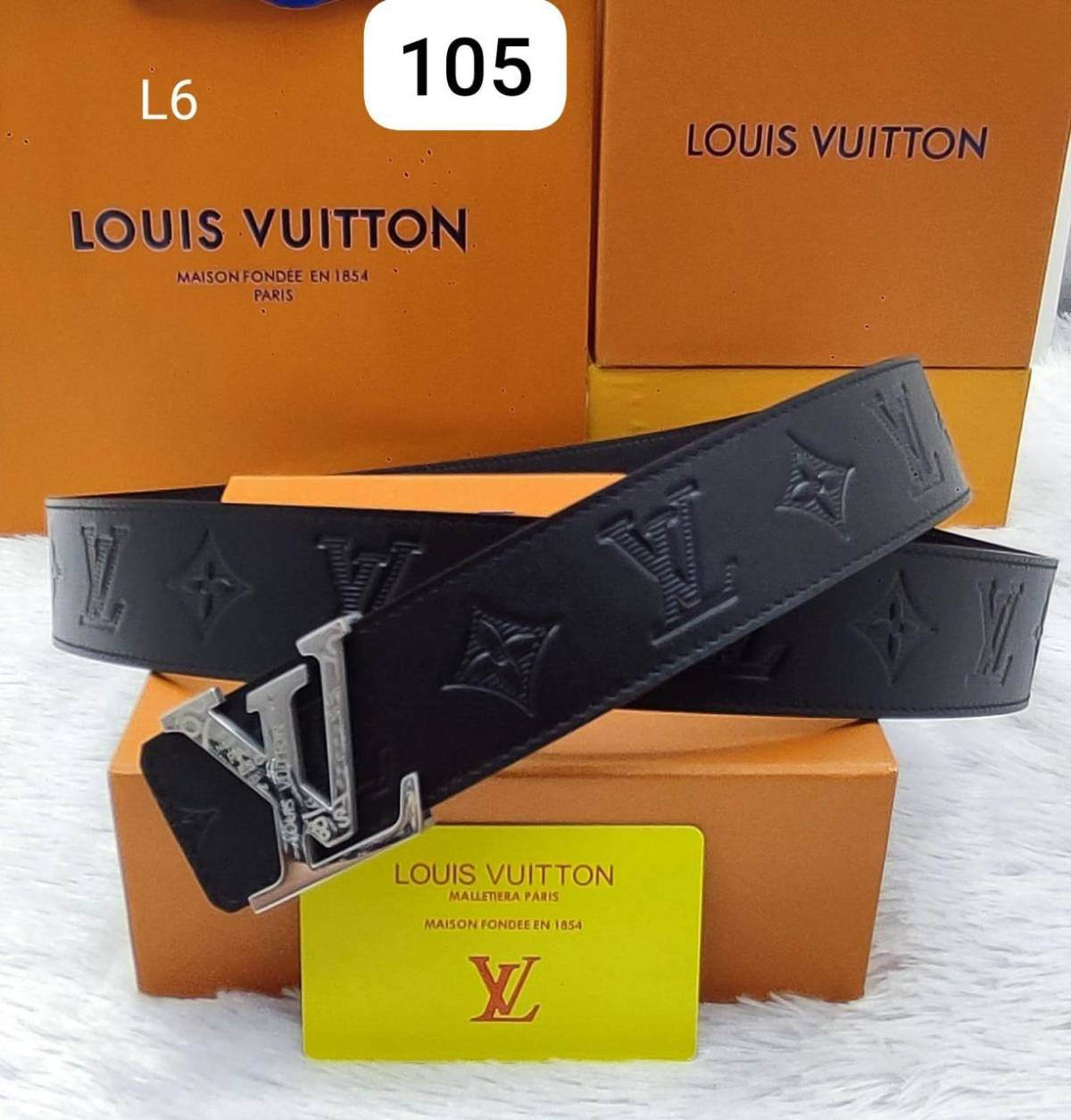 Louis Vuitton Silver Premium Quality Leather Belt-0
