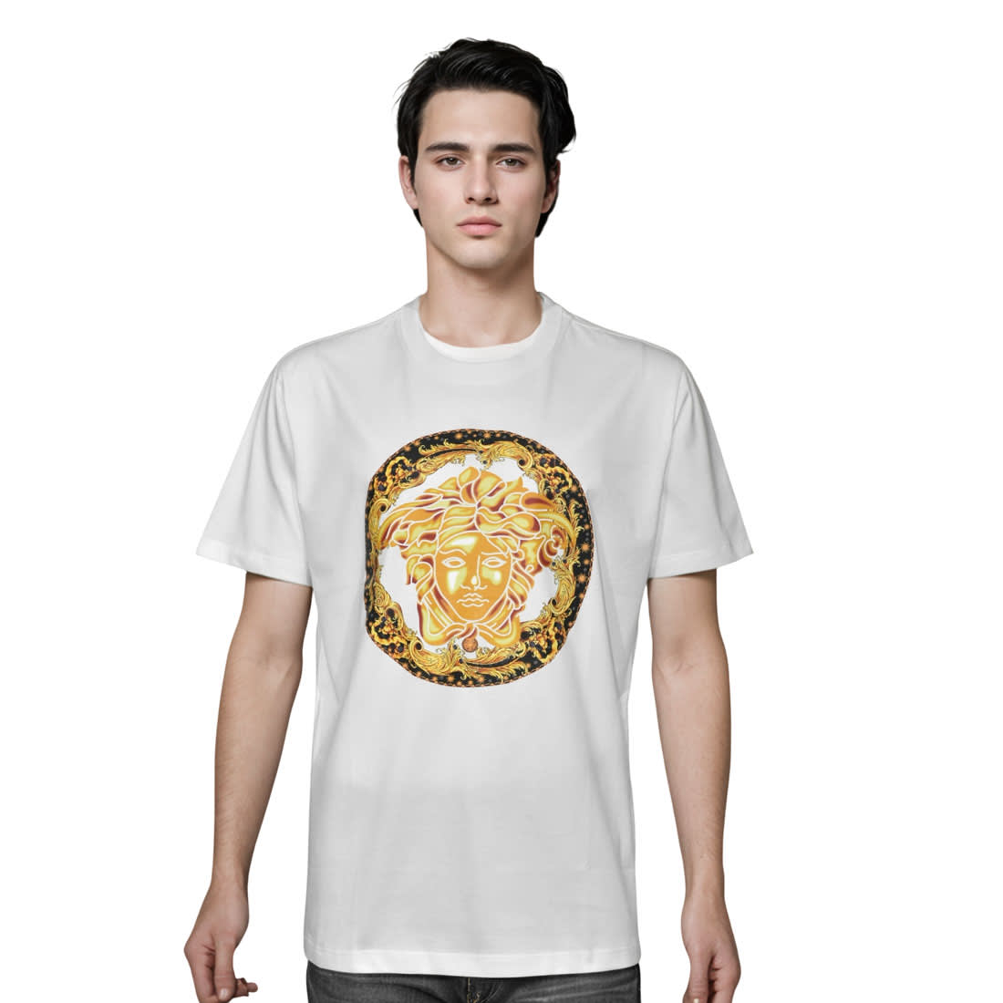 Versace White Premium Cotton T-shirt-0