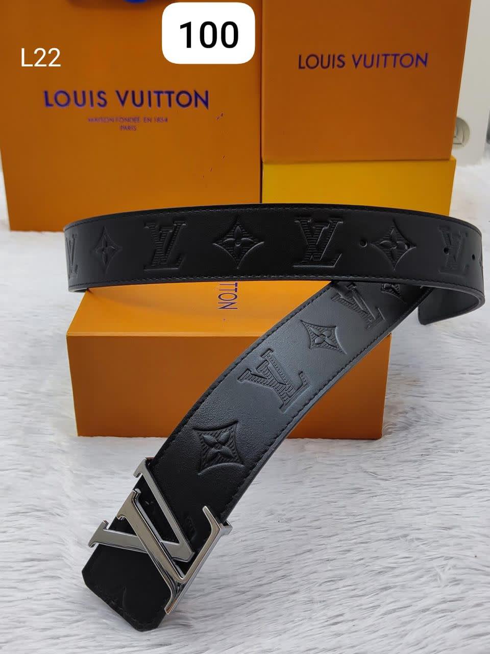 Louis Vuitton Silver Premium Quality Leather Belt-0