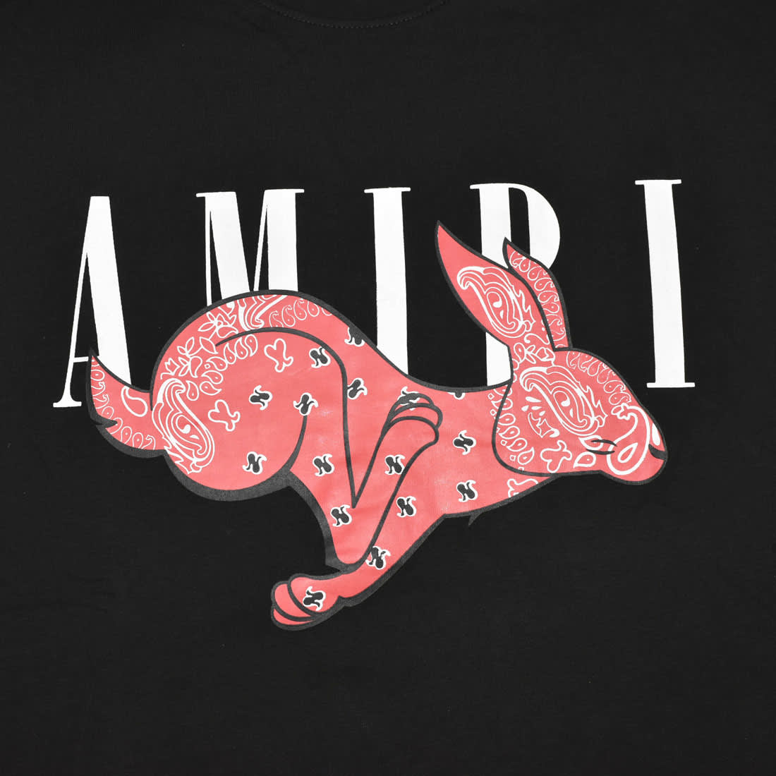 Amiri Rabbit Print Black Premium T-shirt-3