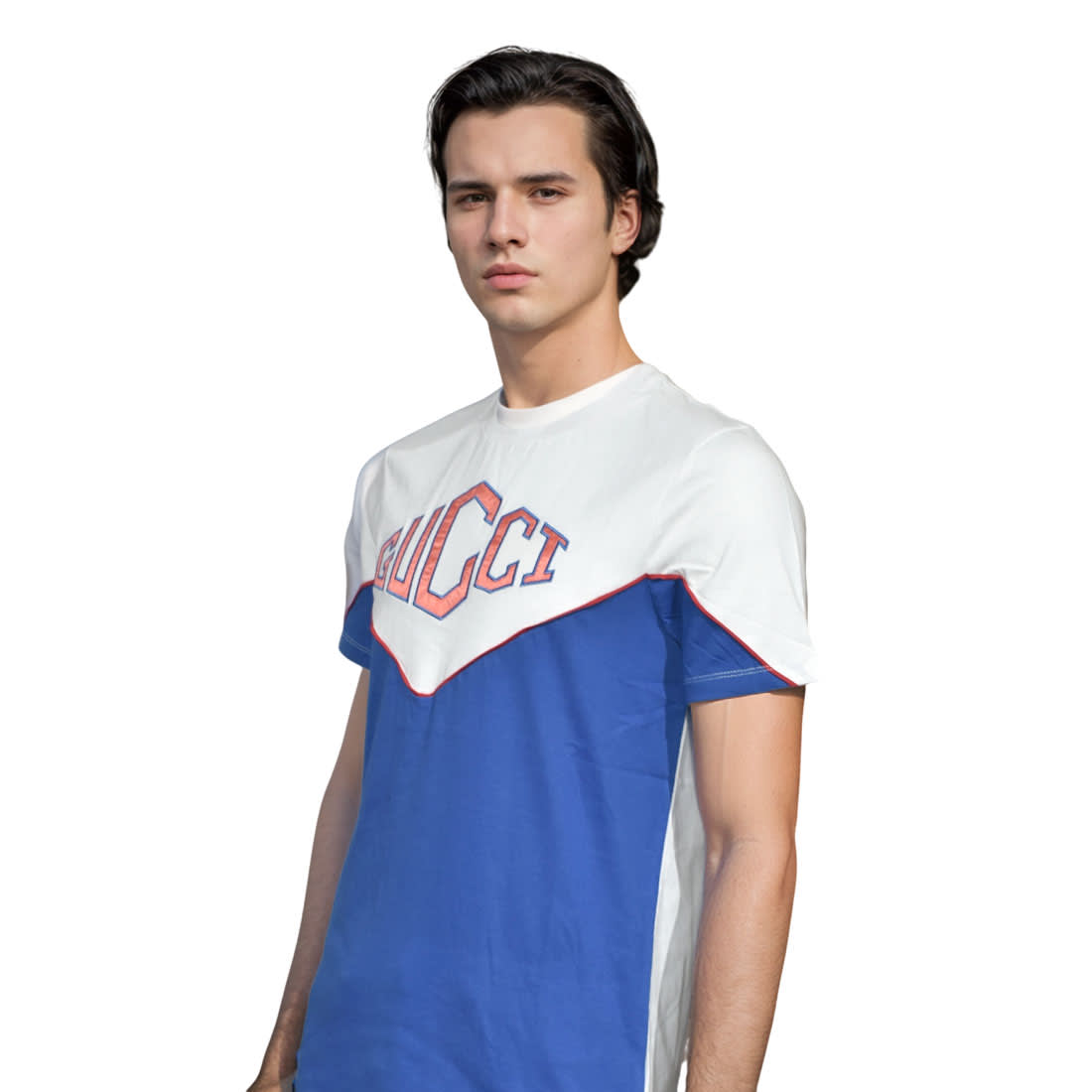 Gucci White & Blue Premium Quality T-shirt-2