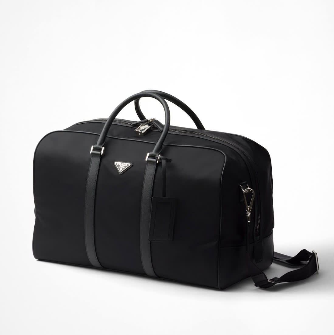Prada Black Premium Re-Nylon and Saffiano Leather Duffel bag-2