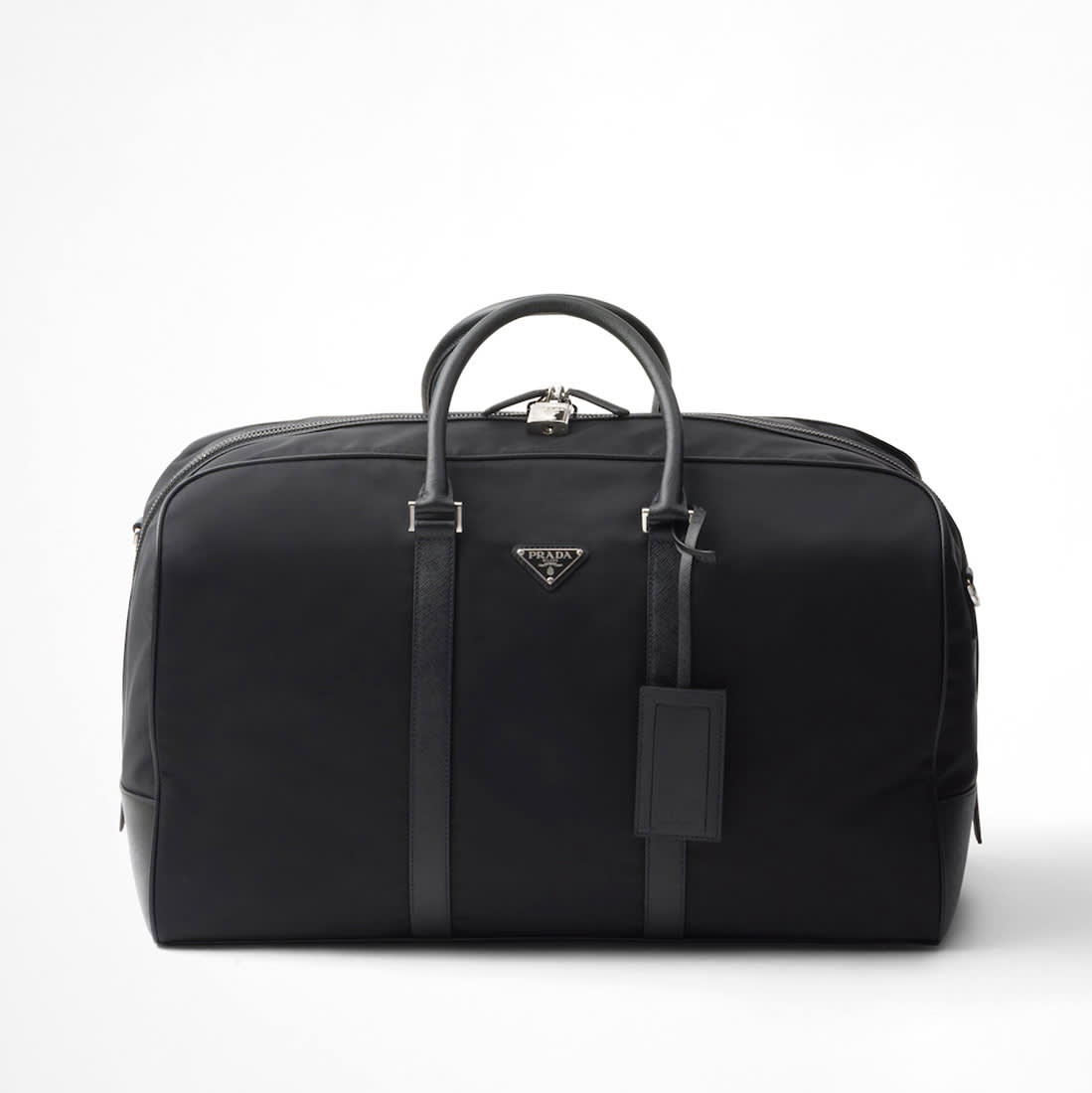 Prada Black Premium Re-Nylon and Saffiano Leather Duffel bag-0