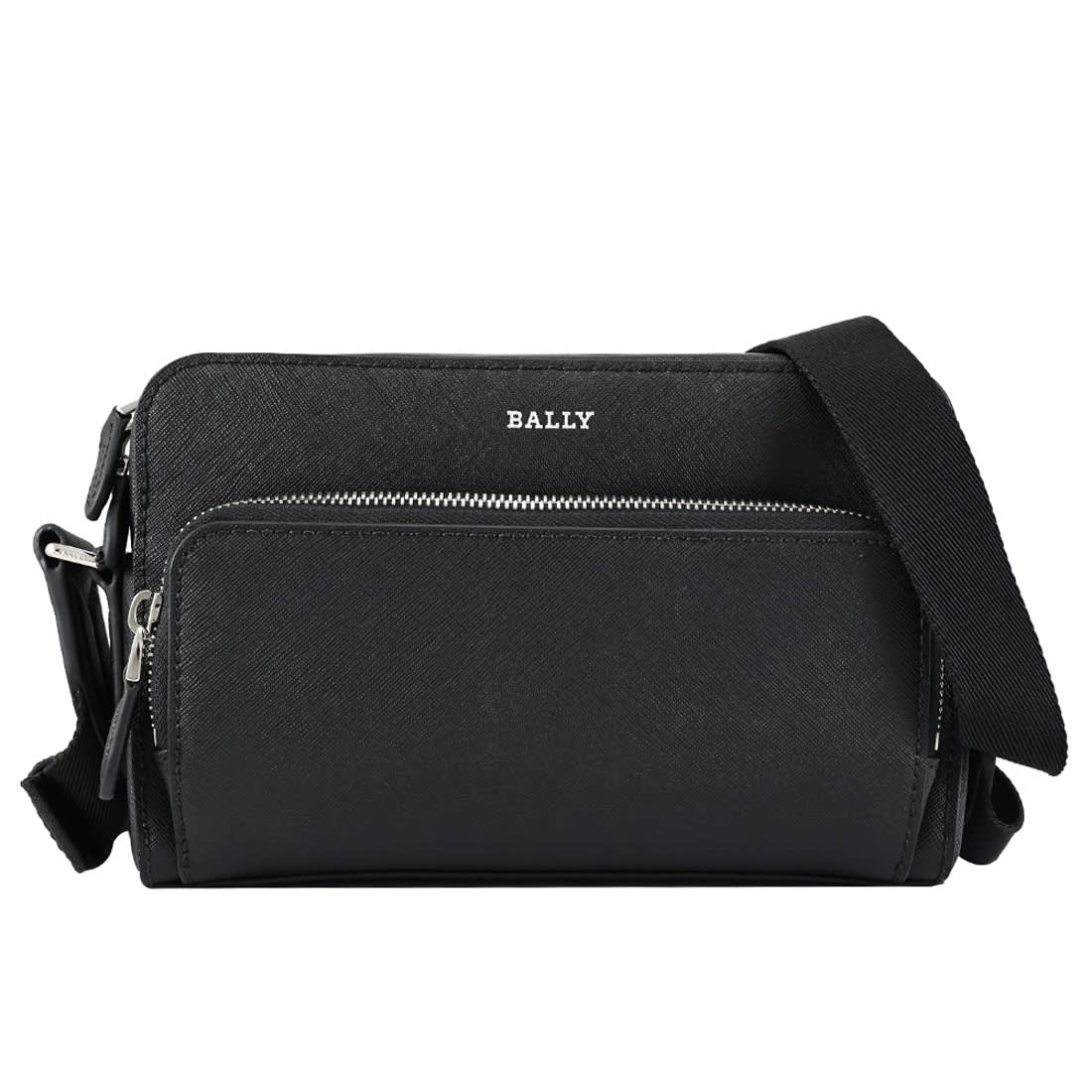 Bally Black Premium Front Pocket Cross Body Zipper Bag-0