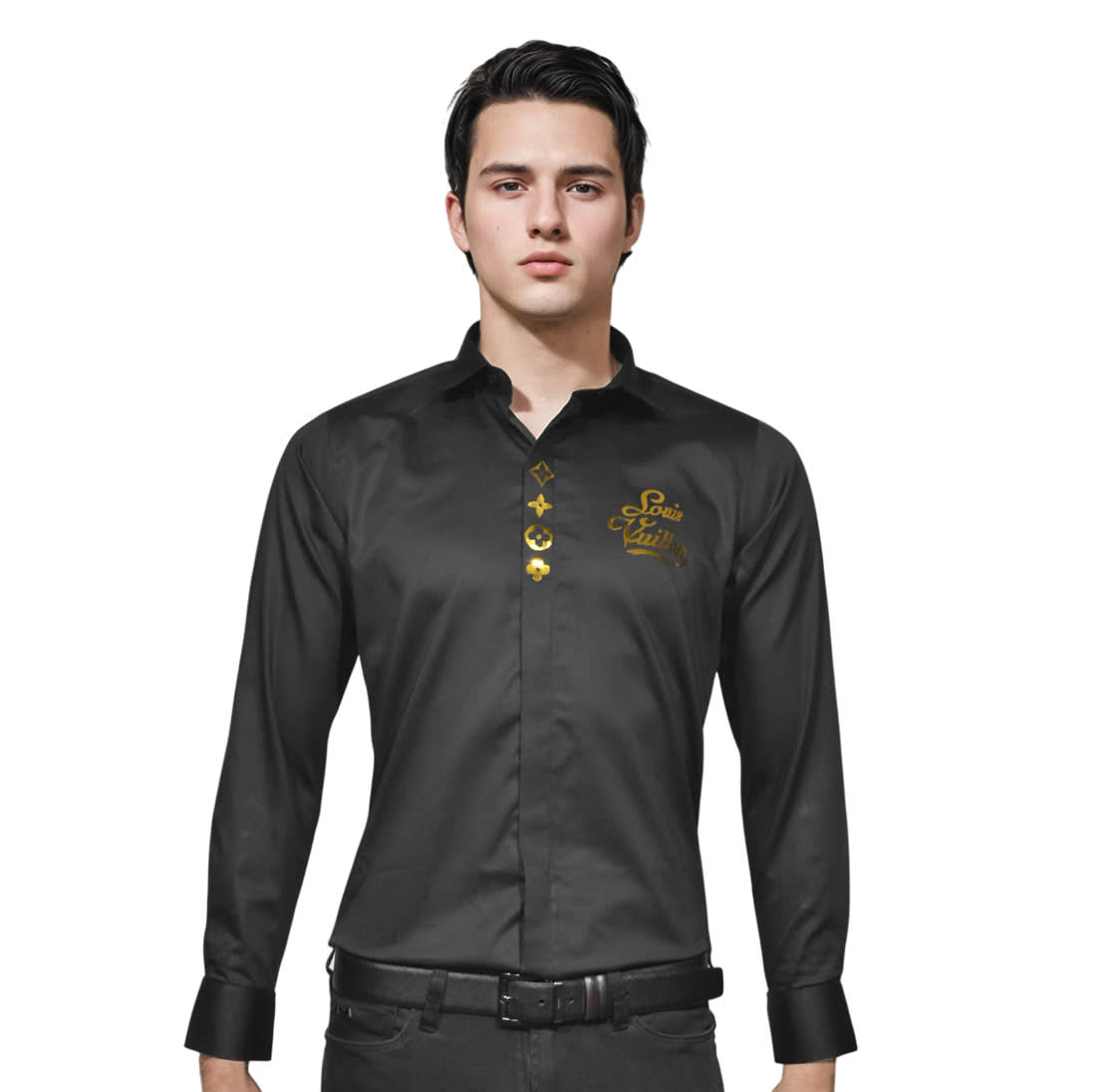 Louis Vuitton Black Premium Quality Shirt-0