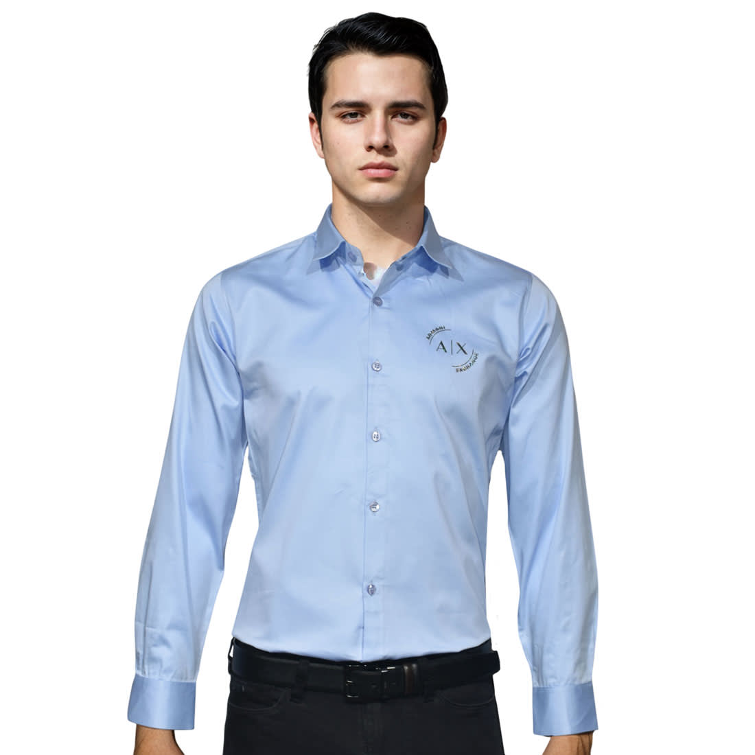 Armani Exchange Sky Blue Premium Quality Shirt-0