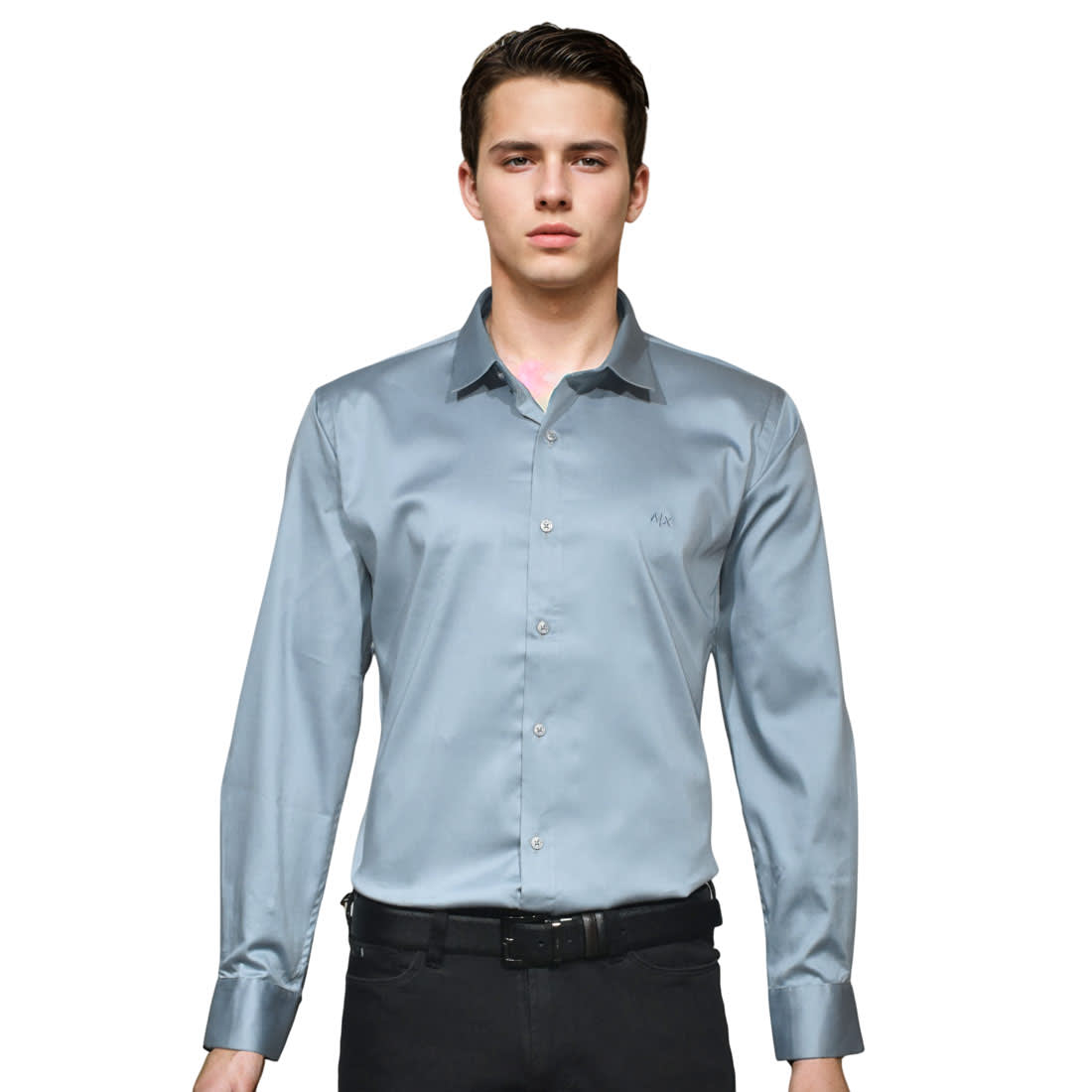 Armani Exchange Misty Blue Premium Quality Shirt-0