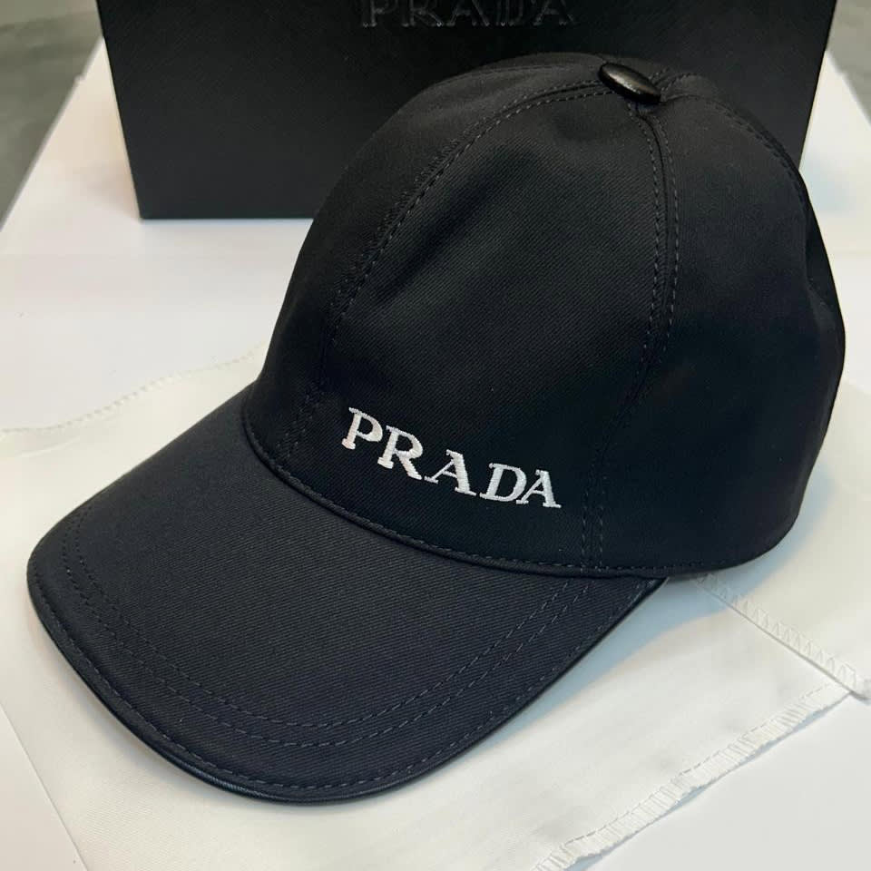 Prada Embroidered logo Black Premium Cap-0