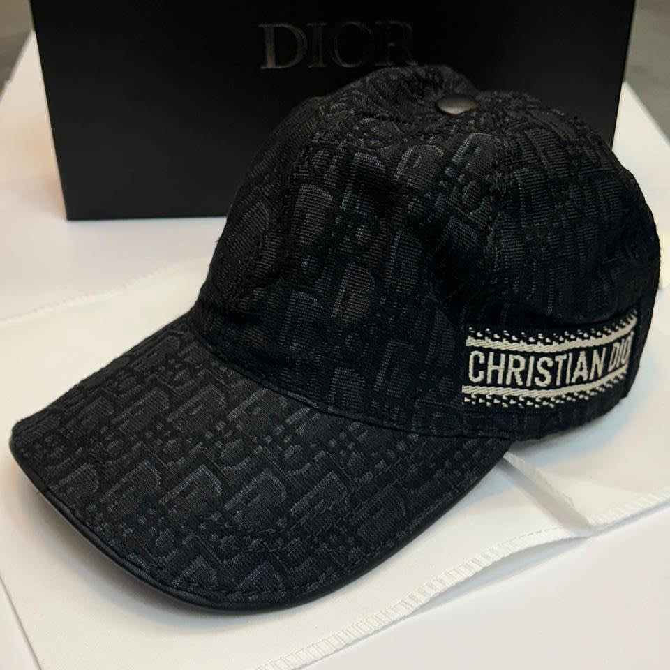 Dior Embroidered logo Monogram Black Premium Cap-0