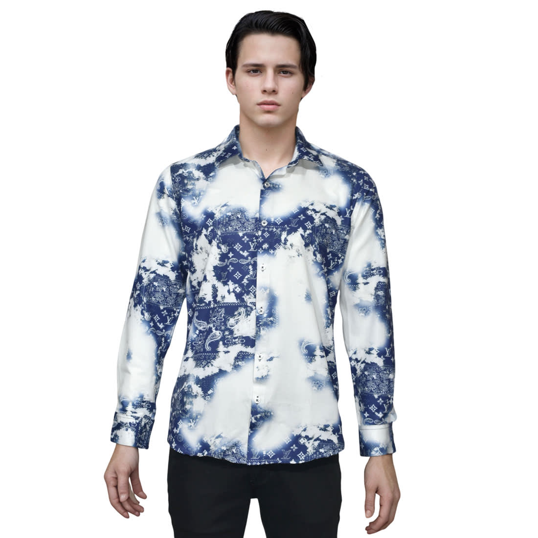 Louis Vuitton White & Blue Premium Quality Shirt-6