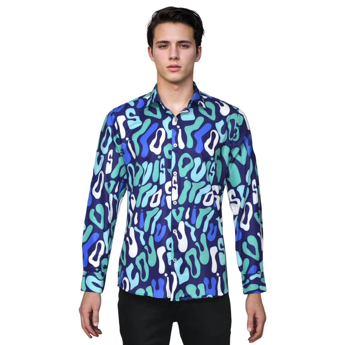 Louis Vuitton Logo Printed Green Premium Quality Shirt-6