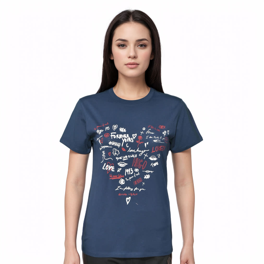 BOSS Blue Premium Quality Women T-shirt-0