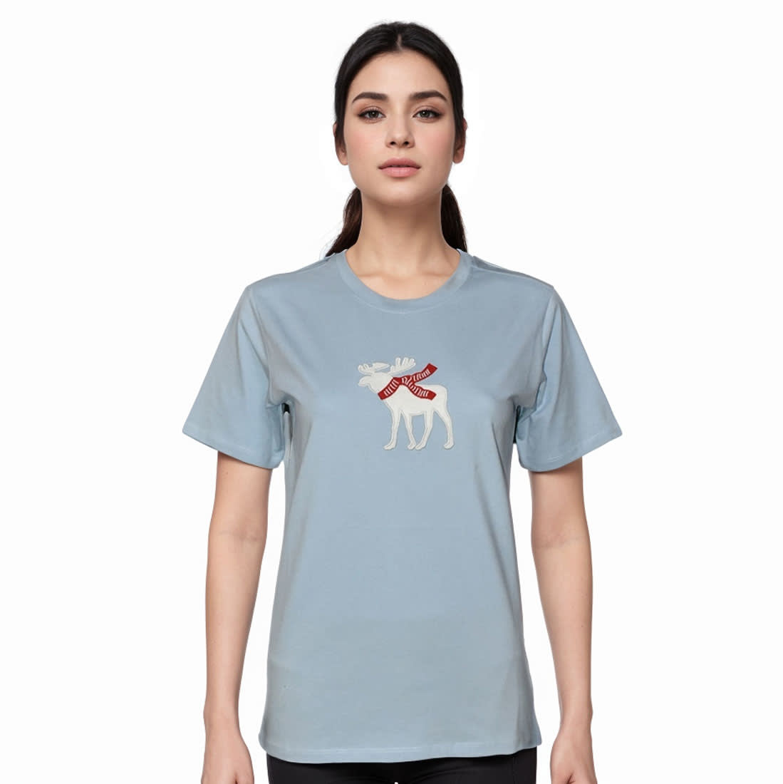Abercrombie Light Blue Premium Quality Women T-shirt-0