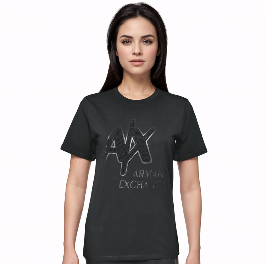 Armani Exchange Black Premium Quality Women T-shirt-0